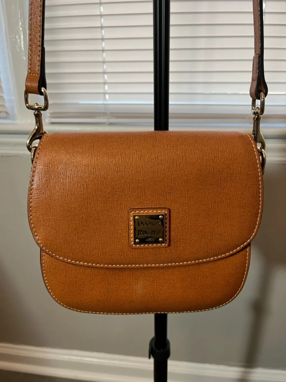 Dooney & Bourke Saddle Crossbody in Cognac Brown - Picture 2 of 5